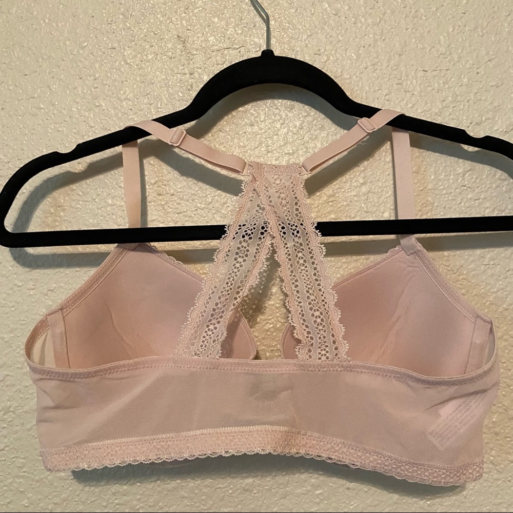 Front Clasp Mesh Lacy Racerback Bra - Picture 2 of 4